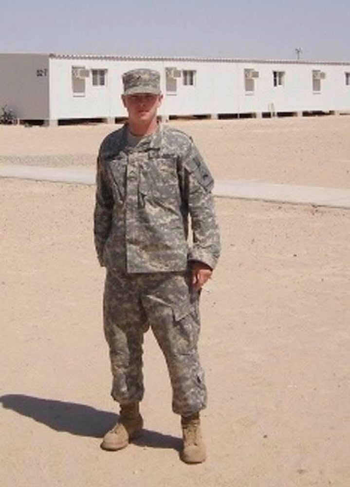 Jason as a young soldier deployed overseas